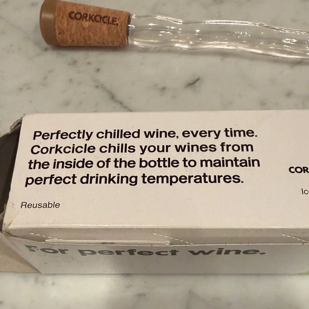 Corkcicle Clear Wine Chiller with Cork Top